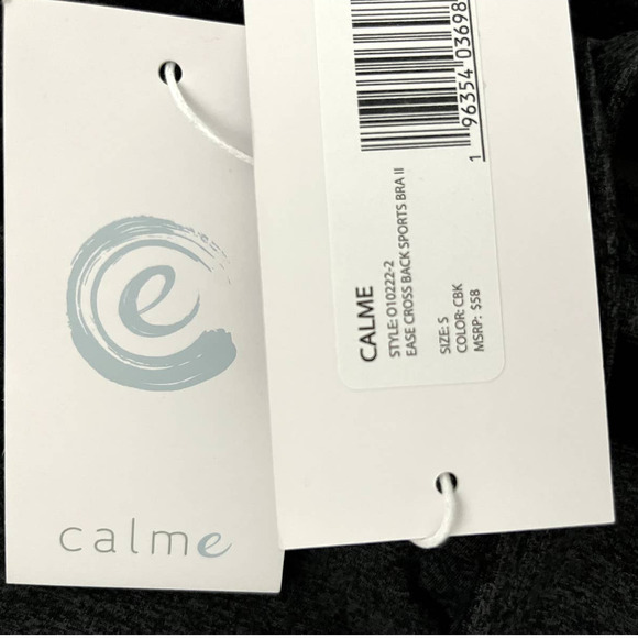 Johnny Was Calme Ease Sports Bra II Dark Heathered Gray Cross Back NWT Small - Picture 7 of 11